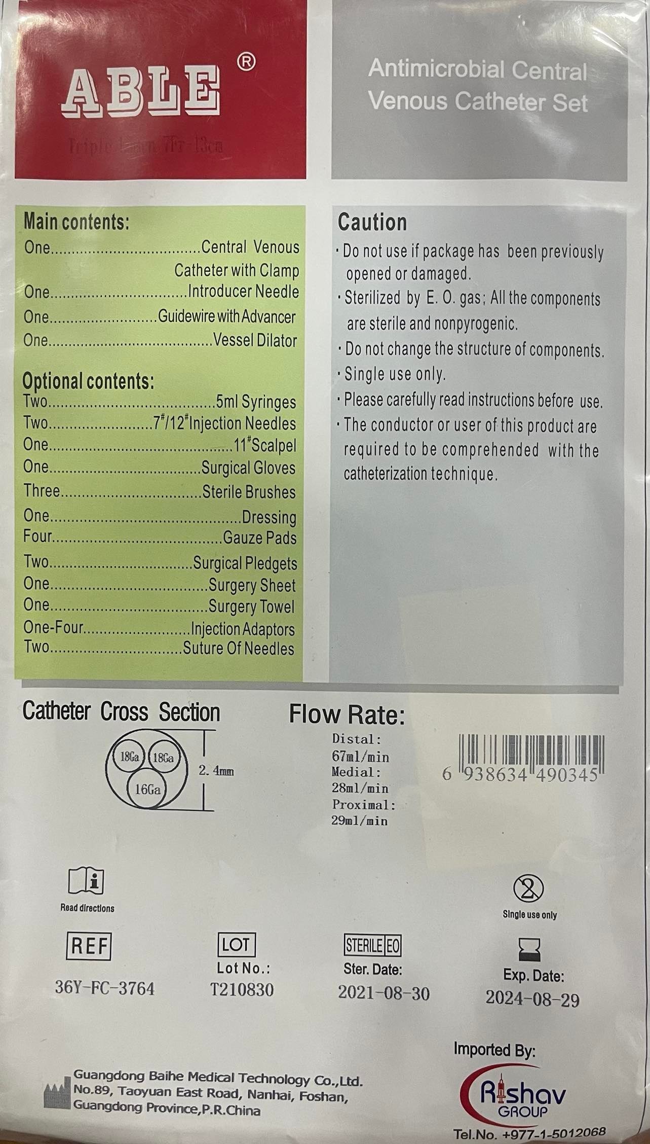 Central Venous Catheter Set Able