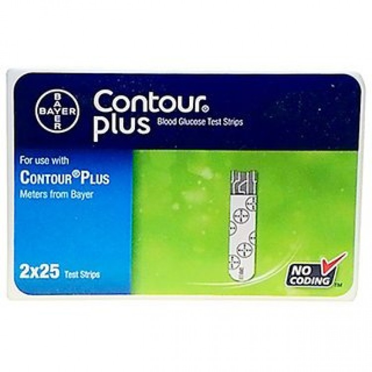Contour Plus Blood Sugar Test Strips-50s
