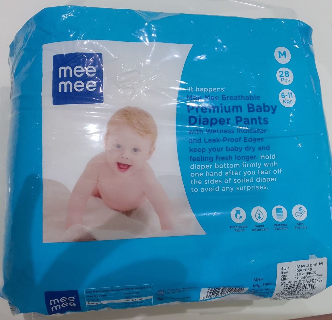 Diaper Baby Medium 28p Meemee-v