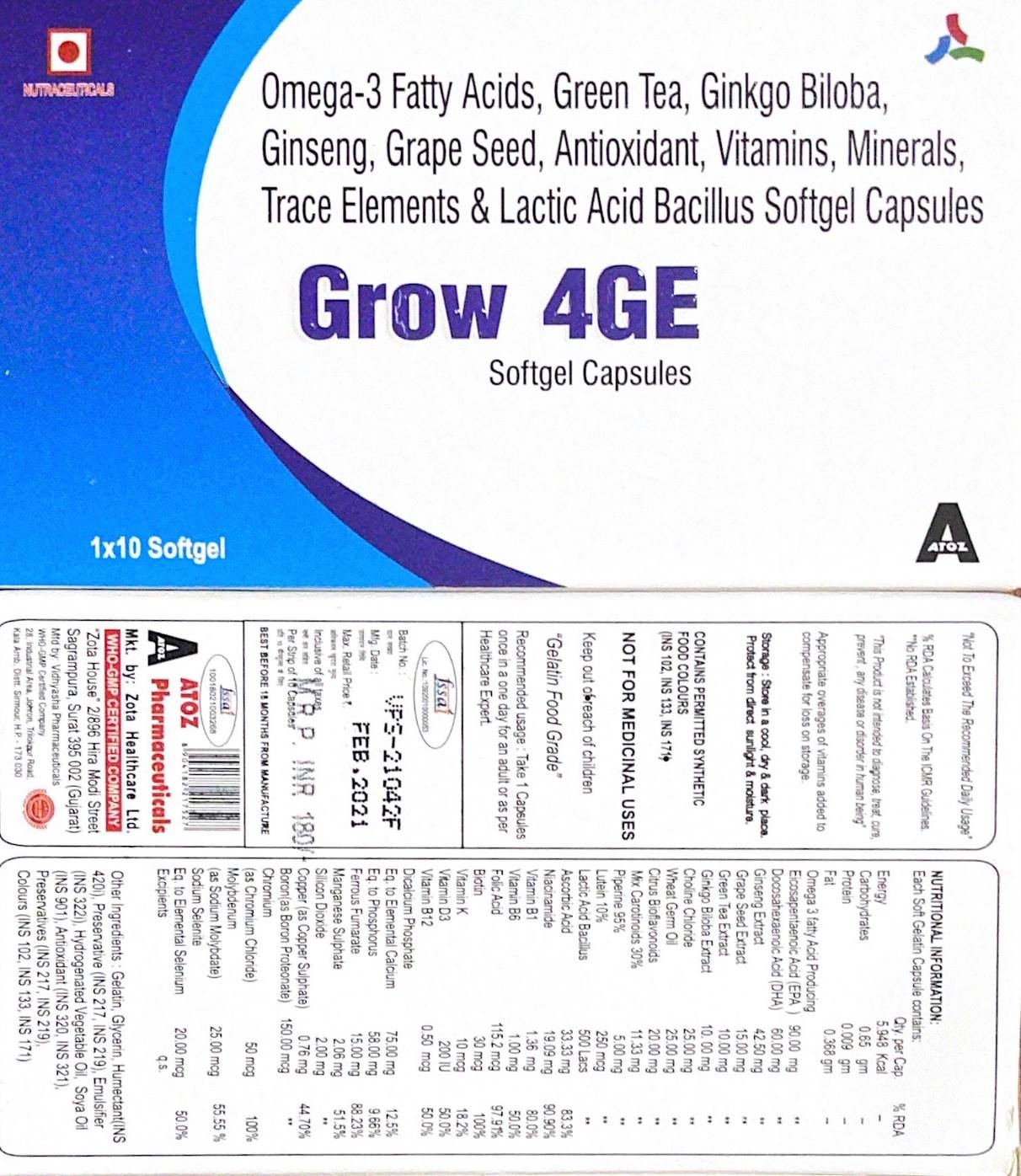 Grow 4ge Softgel Capsules