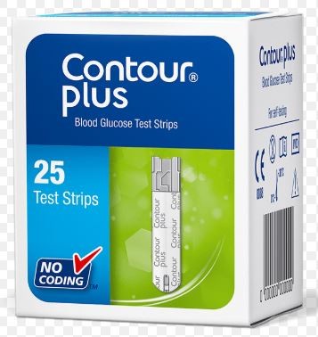 Contour Plus Blood Sugar Test Strips-25