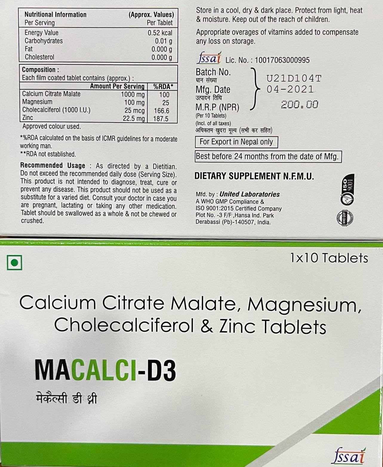 Macalci-d3 Tablet